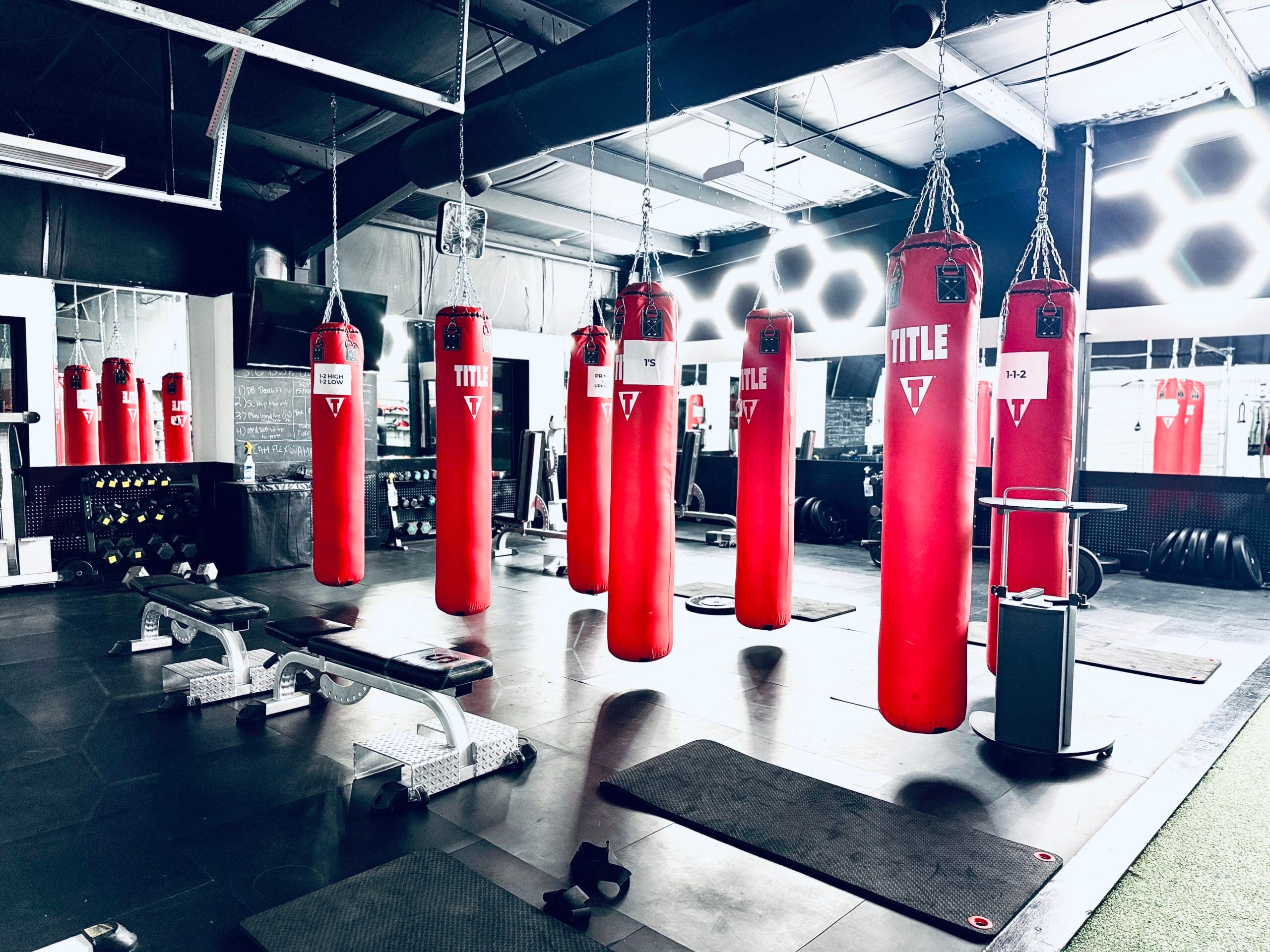 Weight training equipment in private studio